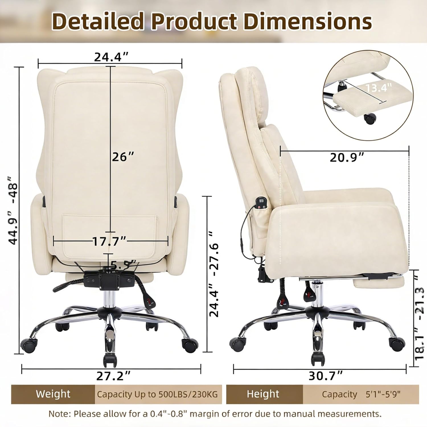 DYHOME Black Leather Office Chair,Criss Cross Office Chair with Massage and Footrest, Heavy Duty Desk Chair Swivel Ergonomic Computer Gaming Chairs with Lumbar Support, Wheels Flip-up Arms Adjustable