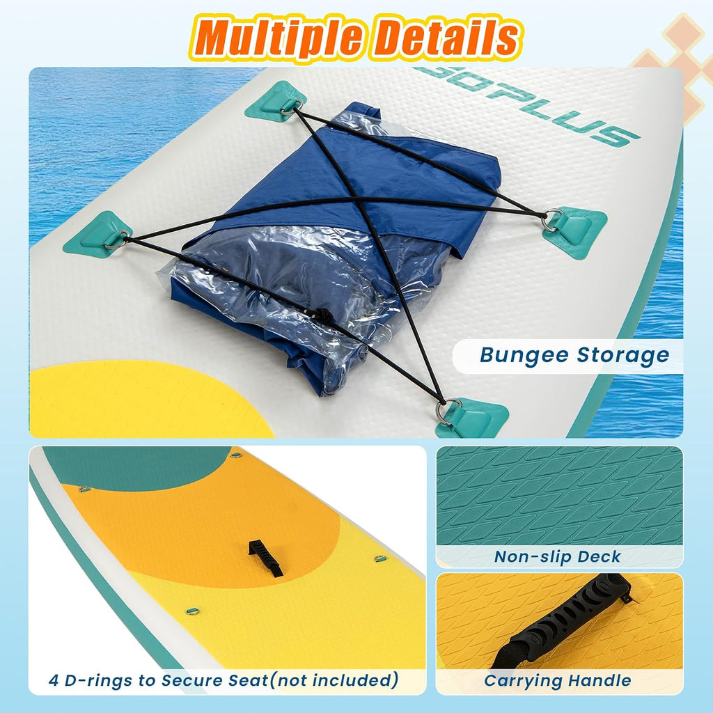 Goplus Inflatable Stand Up Paddle Board, 10FT/10.5FT/11FT SUP with Accessory Pack, Adjustable Paddle, Carry Bag, Fin, Hand Pump, Leash, Repair Kit