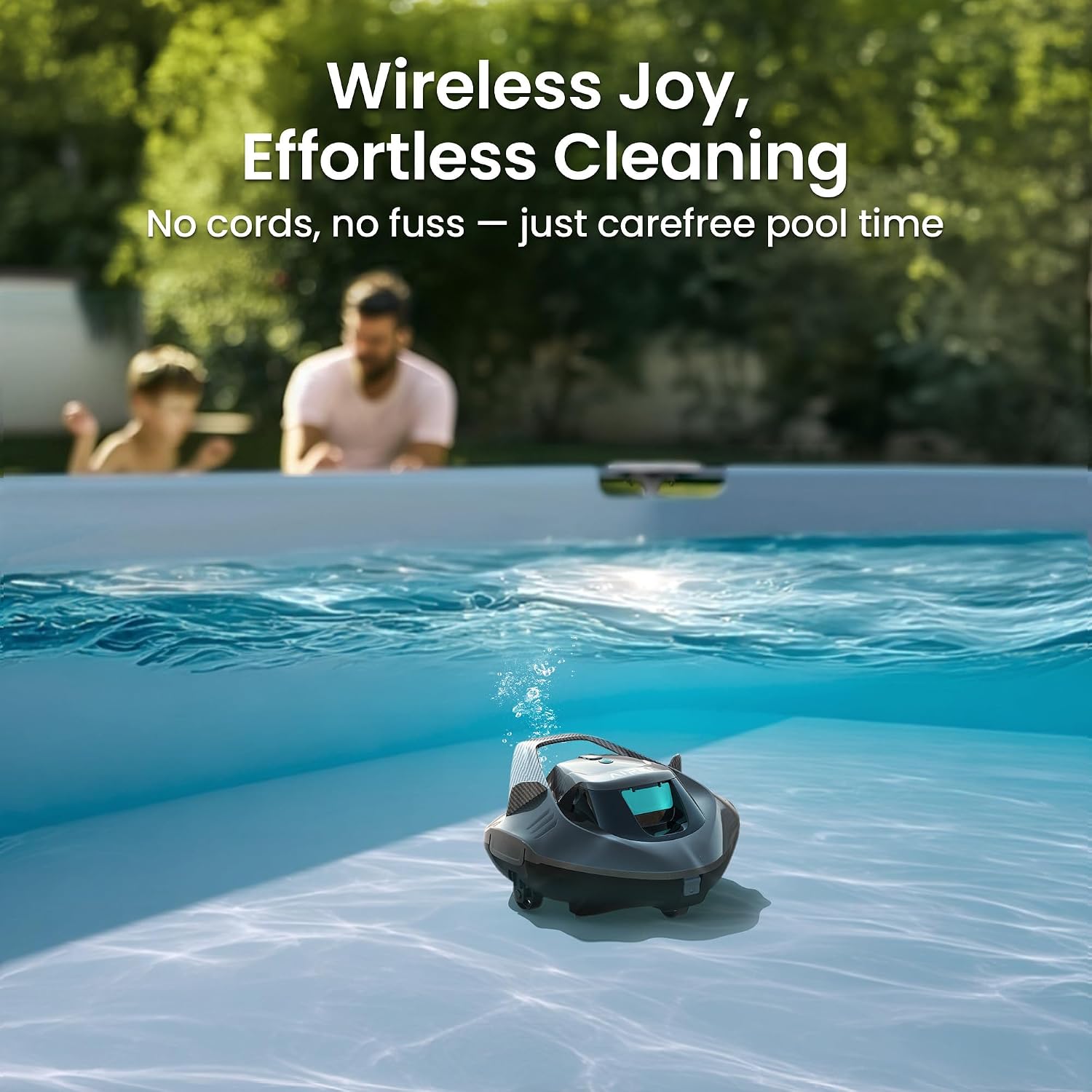 AIPER Cordless Robotic Pool Vacuum, Self-Parking Technology, Portable, Ideal for Above-Ground Flat Pool up to 40 Feet(Renewed)