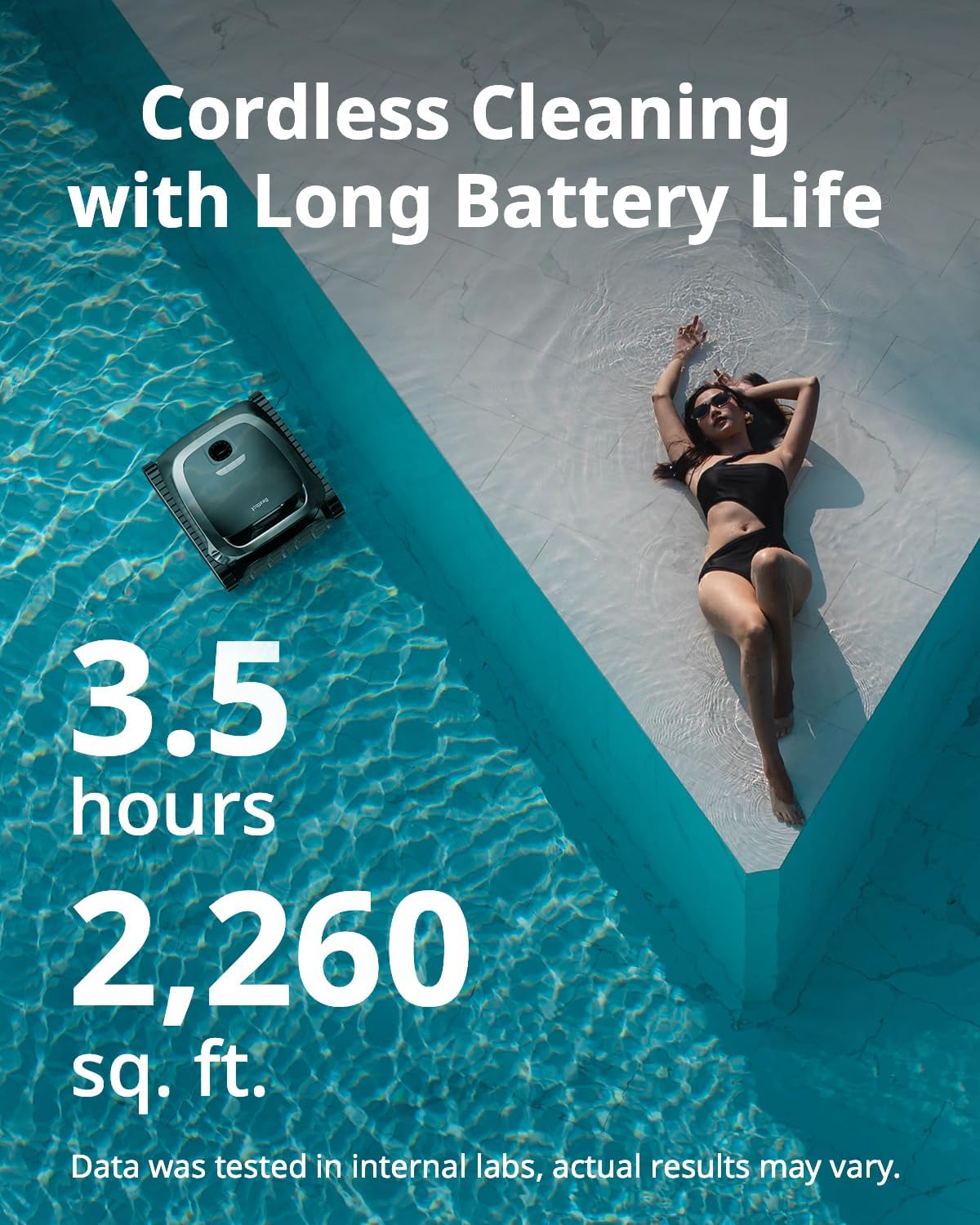(2026 Upgrade) Beatbot AquaSense Cordless Robotic Pool Vacuum Cleaner - Intelligent Path Opimization, Cleans Floor, Walls, and Waterline - Suitable for Above & In-Ground Pools up to 2,260 sq.ft.