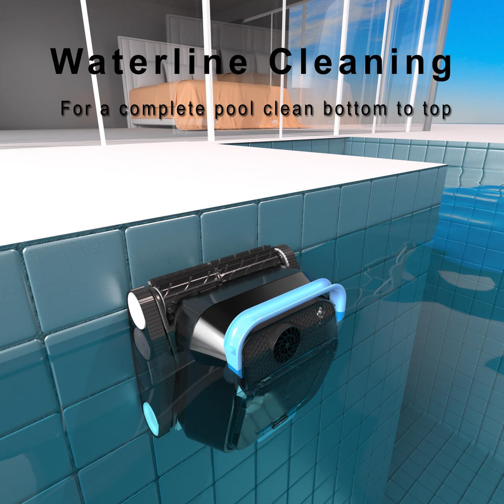 8streme Black Pearl Ultra Robotic Pool Cleaner – Battery-Powered Inground Vacuum for Pools Up to 10 Ft Deep – Wall Climber – 150 Min Runtime – 7 Quart Top Load Filter – 2-Year Warranty