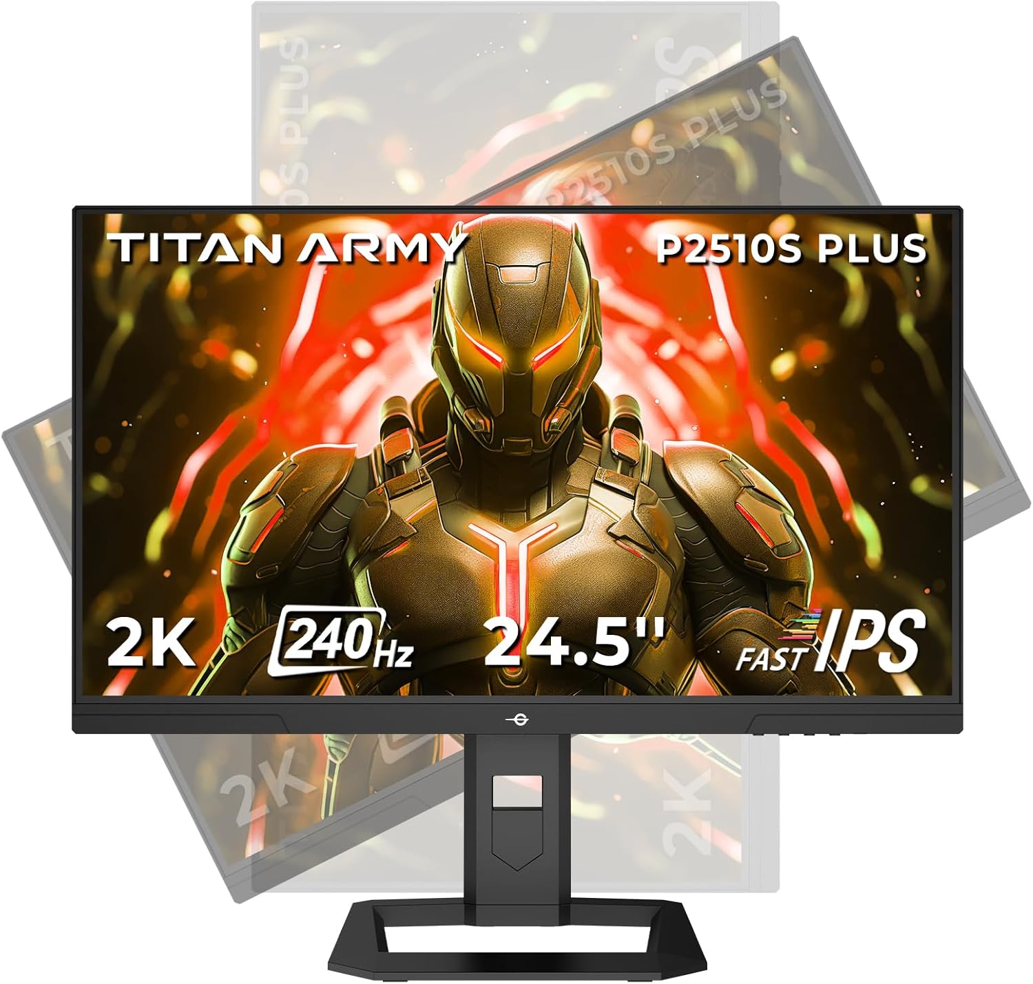 TITAN ARMY 24.5 Inch QHD 2560 x 1440p 240Hz Fast IPS Gaming Monitor,Adaptive-Sync 1ms 126% sRGB P2510S, Black