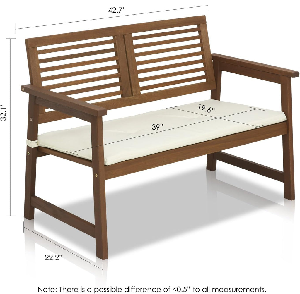 Furinno FG161167 Tioman Hardwood Outdoor Bench in Teak Oil, Natural