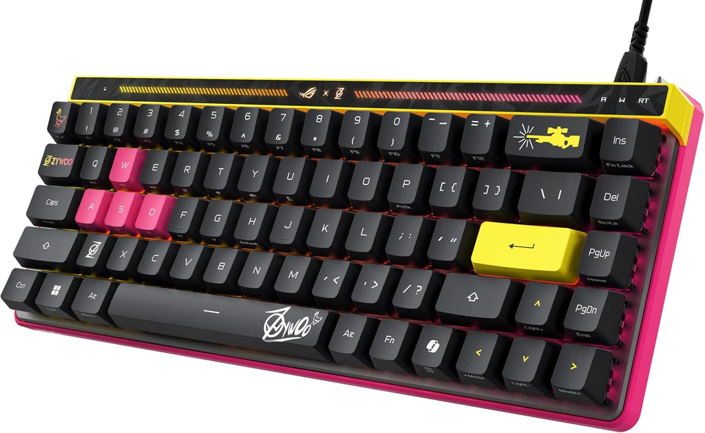 ASUS ROG Falchion Ace HFX Hall Effect Wired Gaming Keyboard – 65% TKL, Dual USB-C, Magnetic Switch, Rapid Trigger, Speed Tap, 8K Hz Polling, Touch Panel, Protective Cover, PBT Keycaps – ZywOo Edition