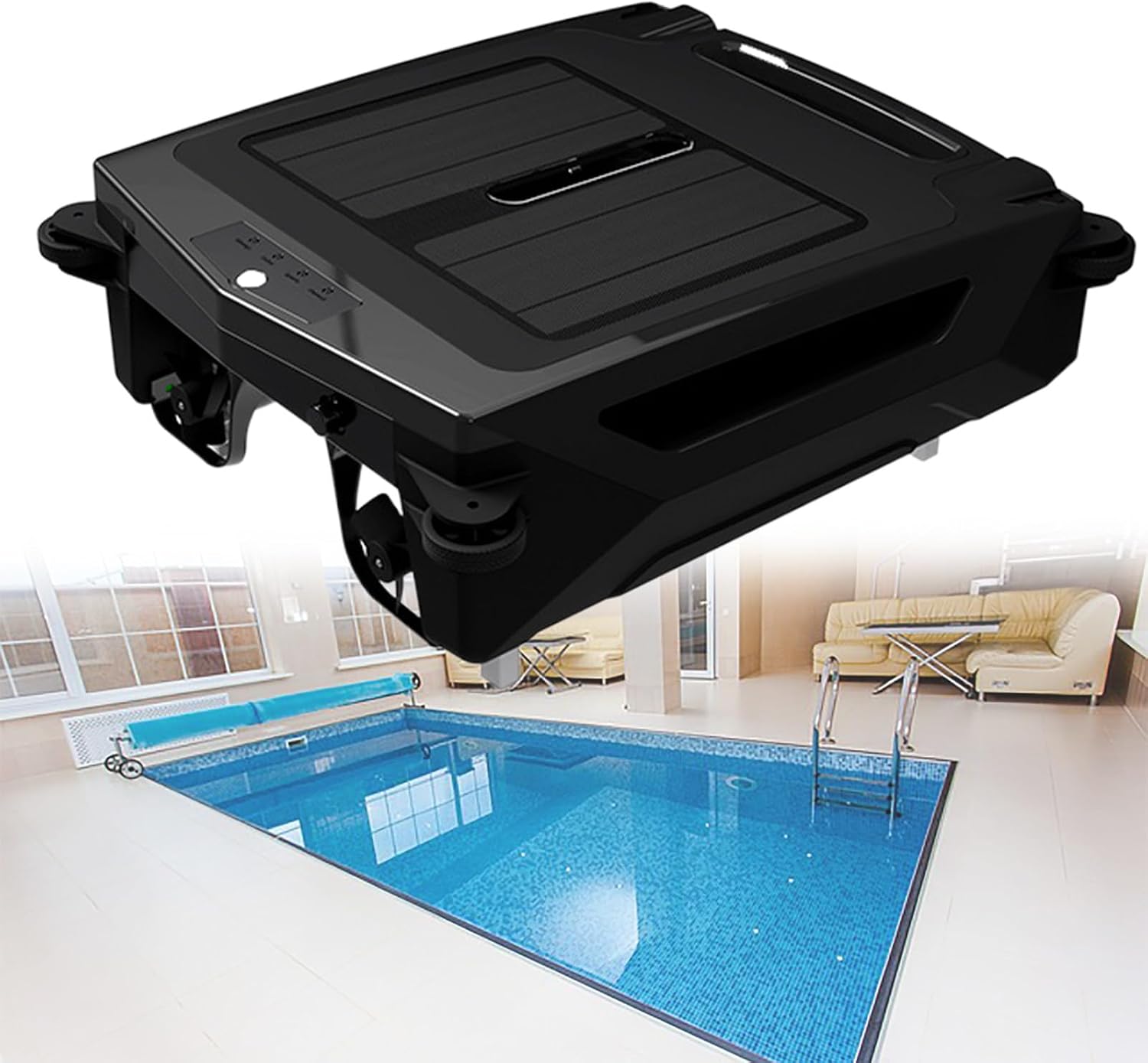 Pool Cleaner Robot, Solar Rechargeable Dual-Mode Pool Cleaning Robot, Cordless Robot Pool Cleaner, Solar Automatic Robot Pool Skimmer