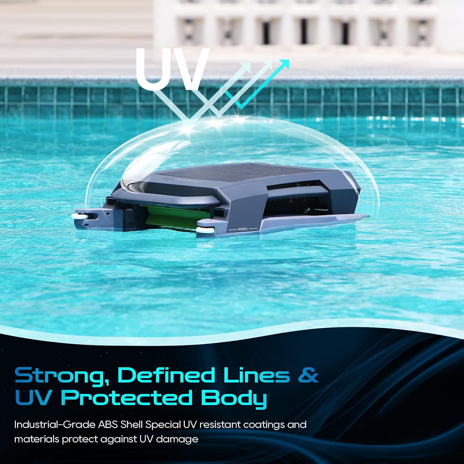 Solar Pool Skimmer Robot, Automatic Robotic Pool Skimmer with Dual Charging, 72H Runtime, One-Touch Start, UV-Resistant, Smart Navigation for Inground & Above Ground Pools