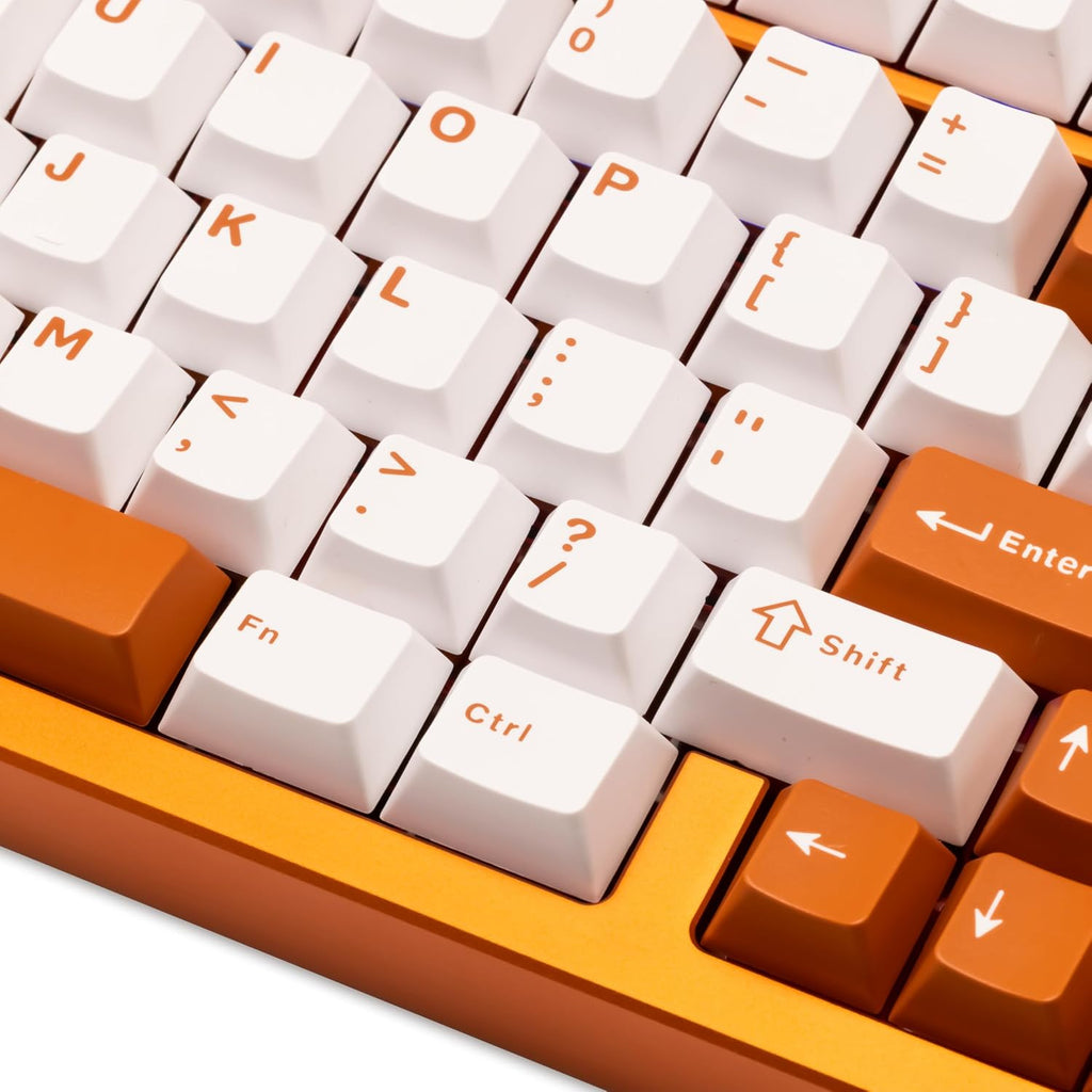 KEEBMONKEY WOBKEY Rainy 75 Aluminum HMX/JWK Switches Mechanical Keyboard with Superior Acoustics, Wired, BT, 2.4G Wireless Connectivity (Pro Orange(Mirrored Glass Weight))
