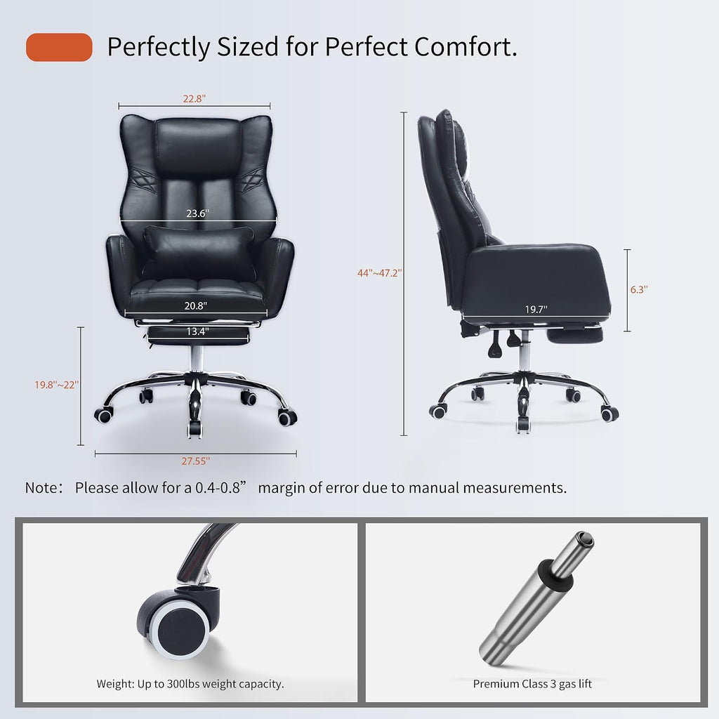 Criss Cross High Back Office Chair with Foot Rest, Ergonomic Cross Legged Desk Chair with Flip-up Armrest, Cozy Reclining 155°Swivel Chair for Home Office, Computer and Entertainment(Black)