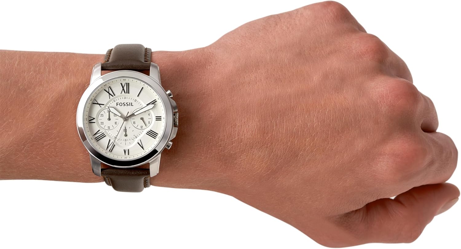 Fossil Men's Watch, Grant Quartz Stainless Steel Chronograph Watch for Men
