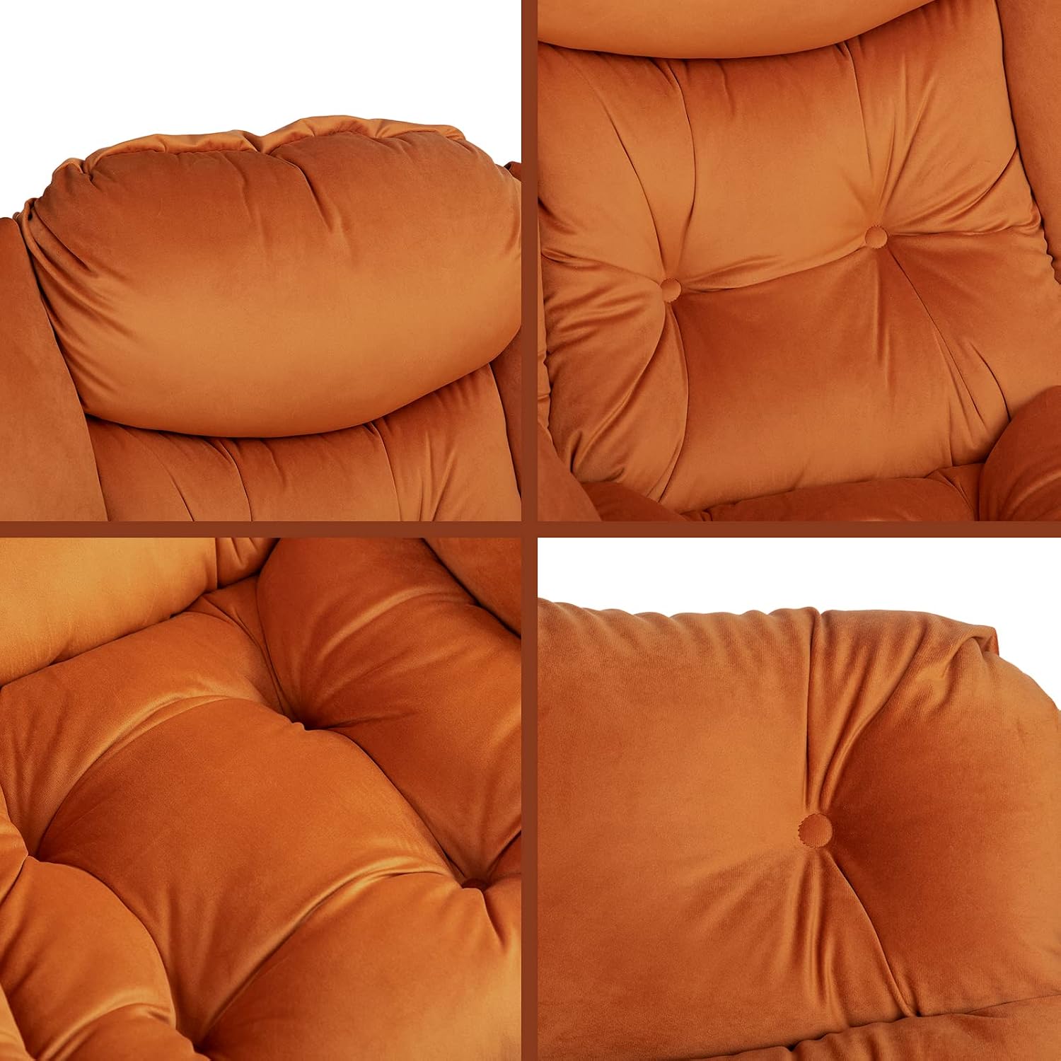 HollyHOME Lazy Chair with Armrest and Side Pocket, Comfy Accent Lounge Chair,Leisure Sofa Armchair for Living Room, Bedroom, Dorm, or Small Spaces, Oversized Reading Sofa Chair,Velvet Reddish Brown