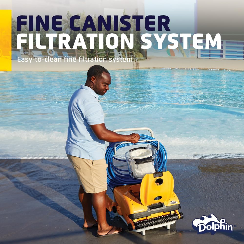 Dolphin Wave 140 Automatic Robotic Pool Vacuum Cleaner with Remote and Multi-Purpose Caddy, Auto-Release Cable System, Ideal for Commercial Pools up to 127 FT in Length