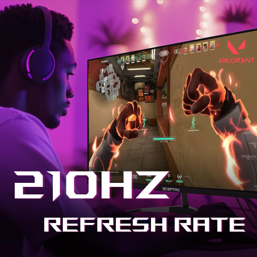 Sceptre New 32-inch 2K QHD Prime Gaming Monitor 2560 x 1440 up to 210Hz sRGB 115% 1ms DisplayPort HDMI Type-C Build-in Speakers, Machine Black 2026 ((E325B-QW200D Series)