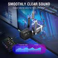 FIFINE Gaming Equipment Bundle with Mic Boom Arm, Dynamic XLR/USB Mic, Audio Mixer, with Heavy Duty Metal Arm Stand Set for Streaming, Podcast, Recording, Vocal, with Volume Control, RGB (KS5+BM66T)