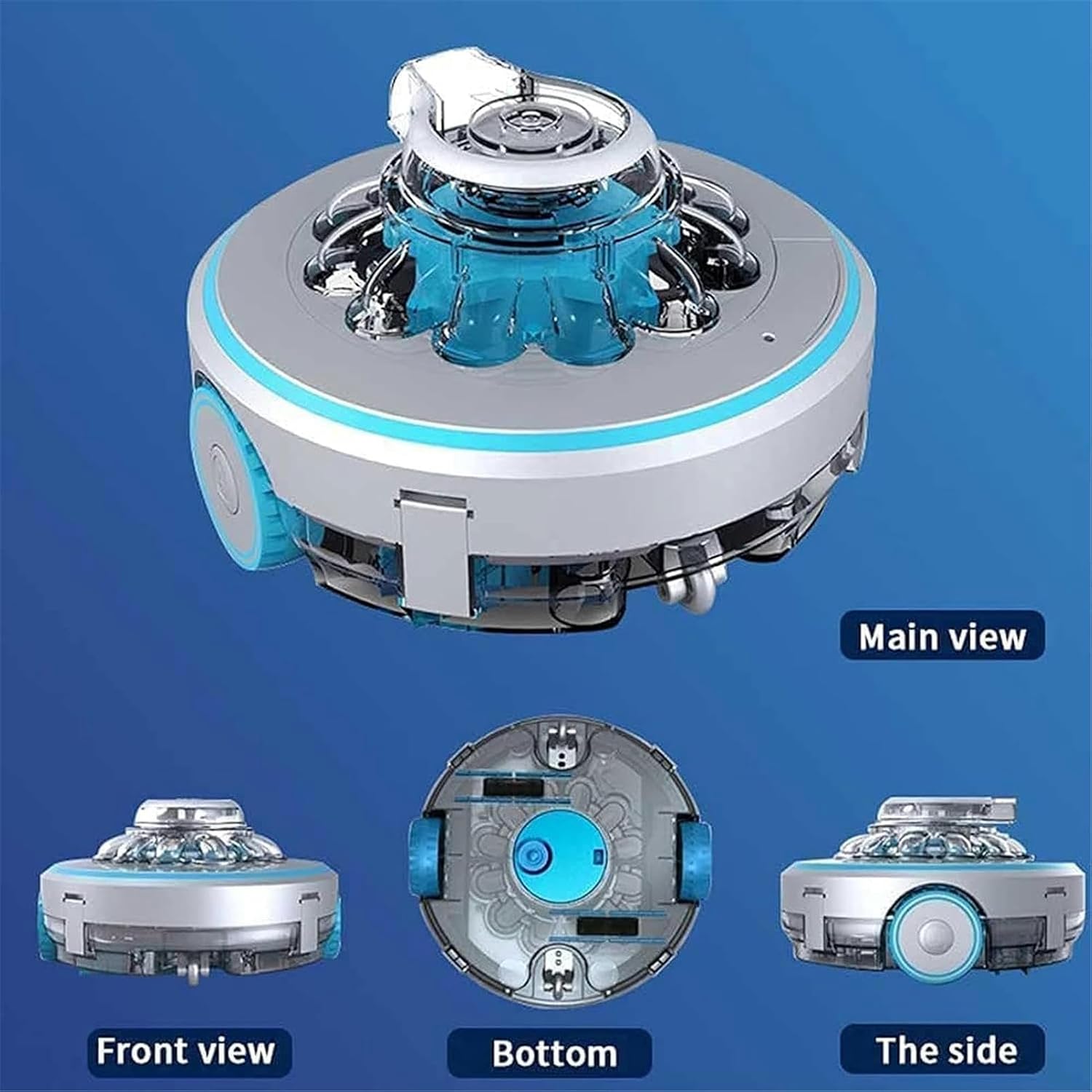 Cordless Pool Cleaner, Robotic Pool Cleaner, Swimming Pools Cleaning Robot, 60 Mins Runtime, Rechargeable Battery