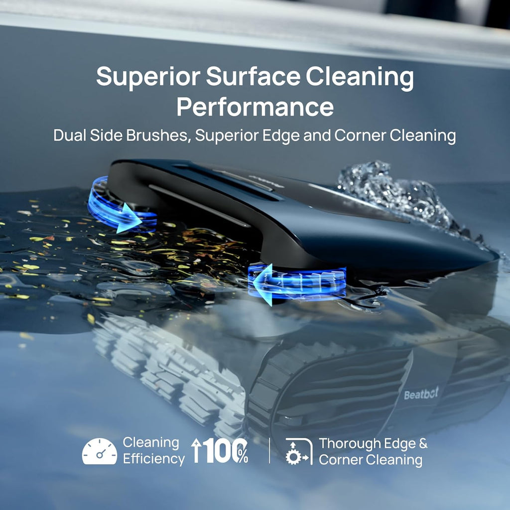 Beatbot AquaSense 2 Ultra Cordless Robotic Pool Cleaner for Complex Pools, Mapping with AI Camera, 5-in-1 Cleaning, Smart Surface Parking, Skimmer with APP Control, Water Clarification – Abyssal Blue