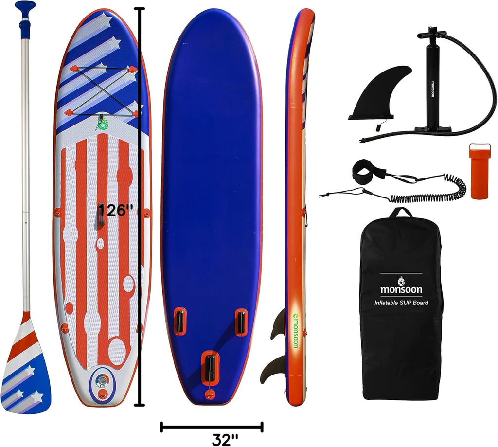[Monsoon] Inflatable Stand Up Paddle Board SUP Paddleboard with Accessories and Carry Bag Bundle