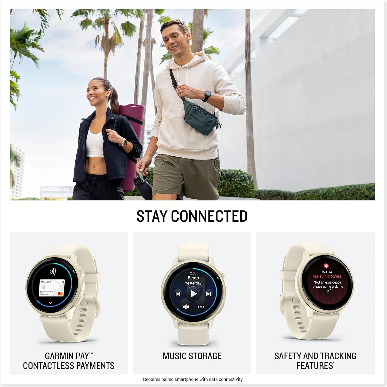 Garmin Vivoactive 6 GPS Smartwatch Lunar Gold with Bone Silicone Band, Fitness Smart-Watch with AMOLED Display, 11-Day Battery, Advanced Activity Tracking Watch Bundle for Men &Women