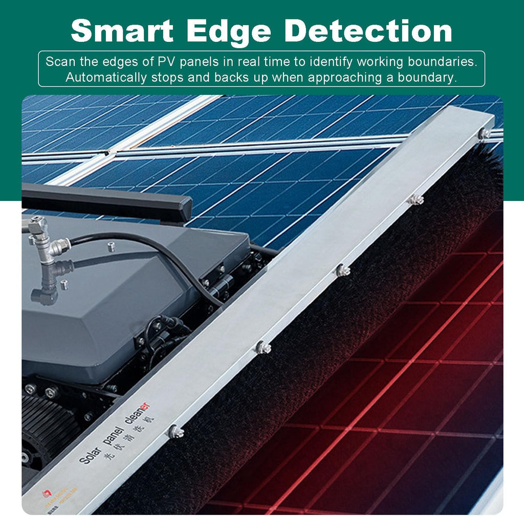 Automatic Solar Panel Cleaning Robot - Dry & Wet Cleaning, 130cm Cleaning Width, 15° Max Incline, Remote Controlled with 100m Hose & Water Pumb for Industrial Solar Maintenance