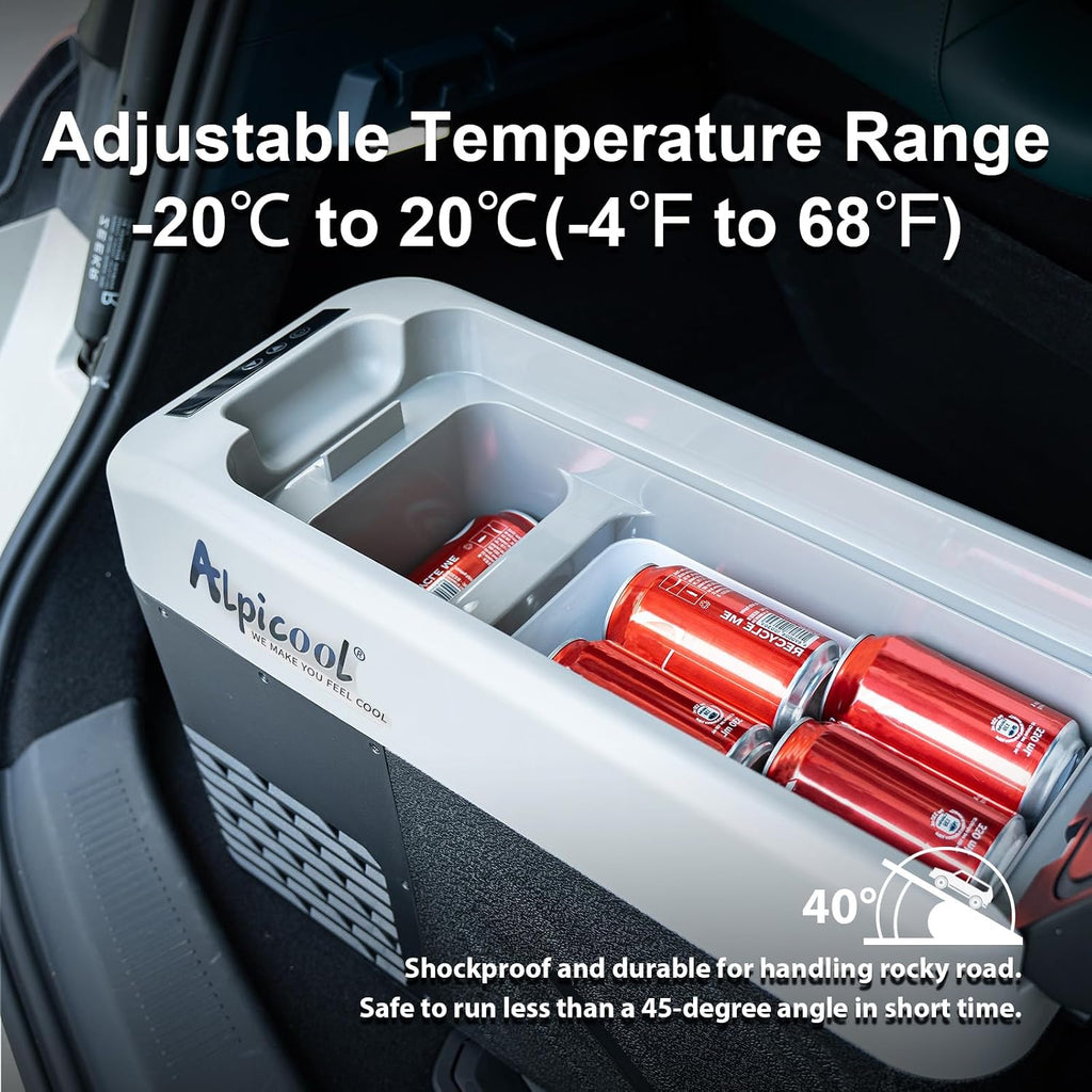 Alpicool KCF15 Portable Freezer,12 Volt Car Refrigerator, 15.4 Quart (14.6 Liter) Fast Cooling 12V Car Fridge -4℉~68℉, Car Cooler, 12/24V DC