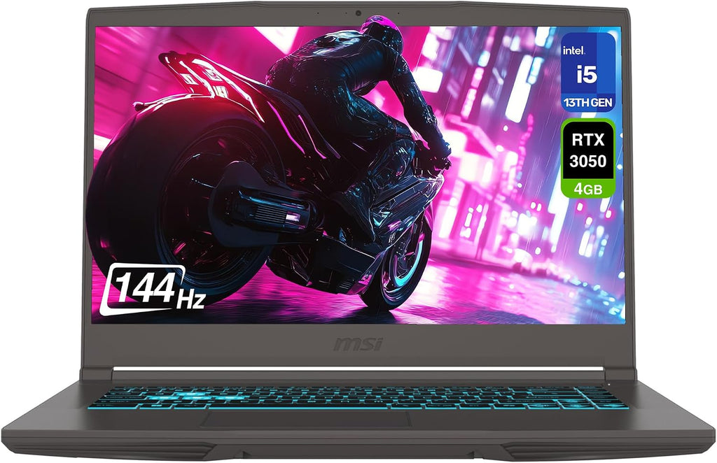 msi Thin 15 Gaming Laptop, Intel i5-13420H, 16 GB DDR4 RAM, 2 TB PCIe SSD, 15.6' FHD (1920x1080) 144Hz Display, Nvidia G-Force RTX 3050, Backlit Keyboard, W11 Home, Cosmos Gray