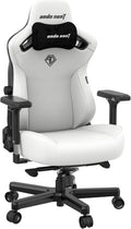 Anda Seat Kaiser 3 Large Gaming Chair for Adults - Ergonomic White PVC Leather Gaming Seat with Lumbar Support, Comfortable Office Chair with Neck Support - Heavy Duty Wide Computer Seat
