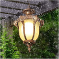 Chandelier Outdoor Aluminum Hanging Lantern, Waterproof Glass Chandelier, Corridor Courtyard Decoration Ceiling Aisle Villa Garden Pavilion Grape Light/Black/18.5 * 31.5cm
