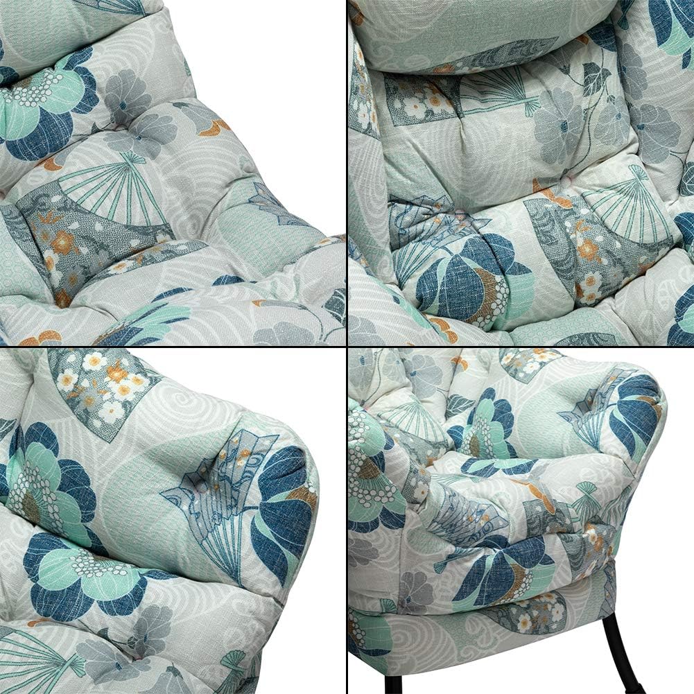 HollyHOME Lazy Chair with Armrest and Side Pocket, Comfy Accent Lounge Chair,Leisure Sofa Armchair for Living Room, Bedroom, Dorm, or Small Spaces, Oversized Reading Sofa Chair,Fan Print