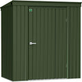 Scotts 6' x 4' Garden Storage Shed Outdoor Lockable Water-Resistant Steel Building with Tool Hanger and Pent Roof, Green