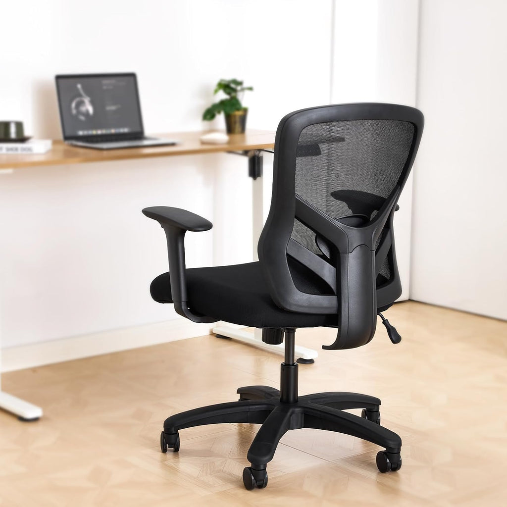 YFO Big and Tall Office Chair 500LBS - Computer Desk Chair with Adjustable Lumbar Support, Heavy Duty Ergonomic Mesh with 360 Rotation 4D Arm and Extra Wide Comfty Seat, Quiet Wheels for Adults, Black