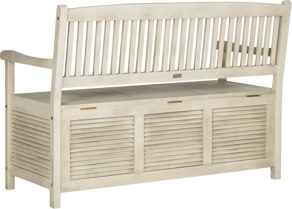 Safavieh Outdoor Collection Brisbane Grey Storage Bench