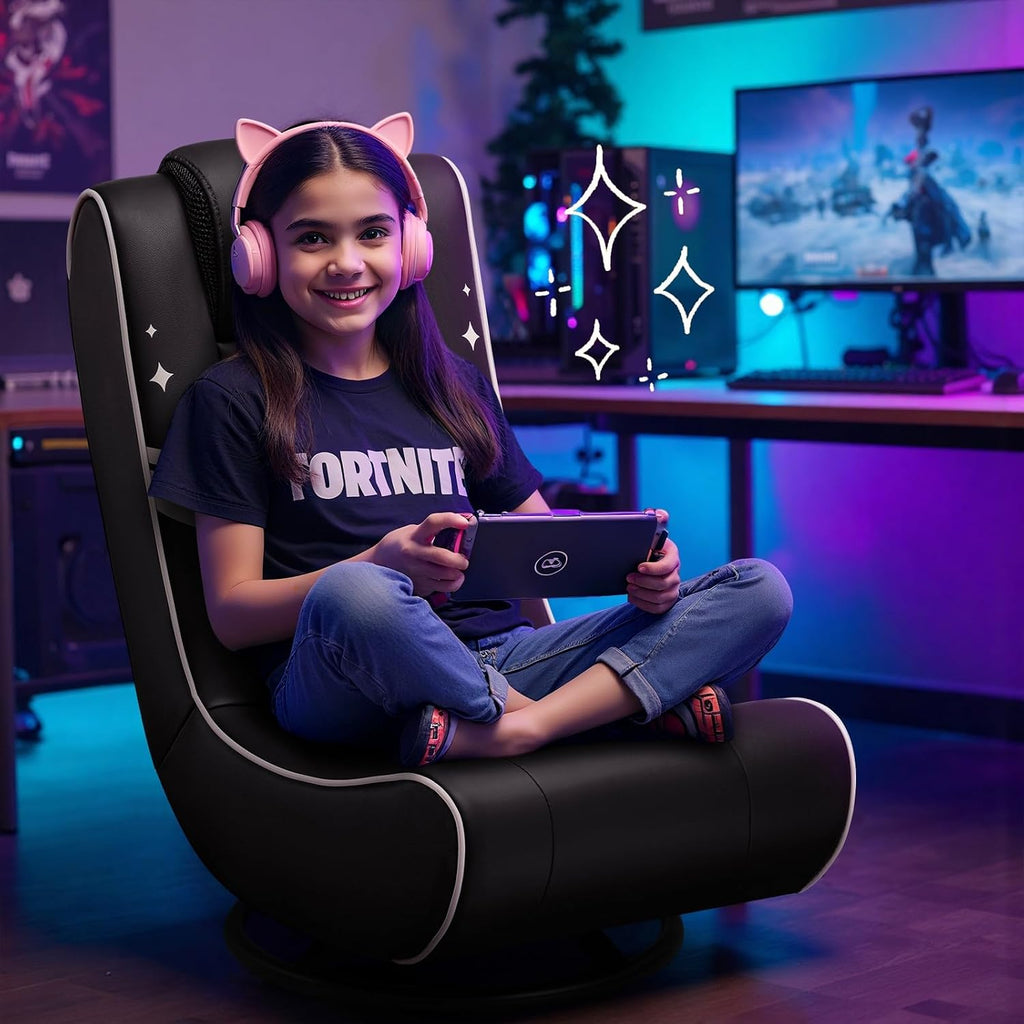 GTPLAYER Floor Gaming Chair Foldable Swivel Floor Chairs for Kids Boys Comfy Video Game Seat with 360° Multipurpose for Gamers, Bedroom or Game Room
