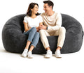 Codi 6FT Bean Bag Chair for Adults – Oversized Foam Floor Lounger with Washable Cover – Comfy Seating for Living Room, Dorm, or Media Room – Grey