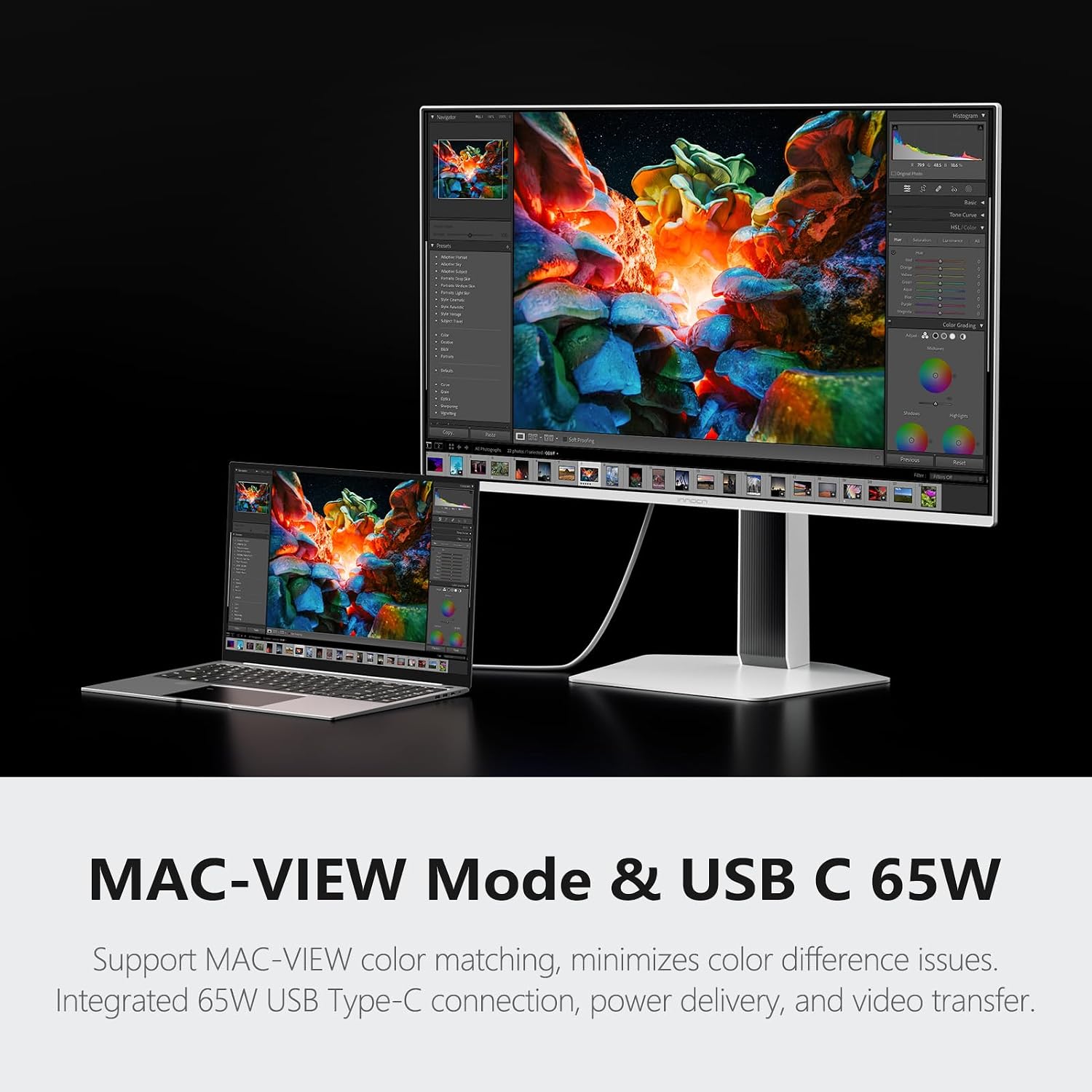 INNOCN 27' QD-OLED 3840 x 2160p 4K 240Hz Gaming Monitor, Gaming Console Ready, VRR, MAC-View Mode, HDR 400, 0.03ms, FPS/RTS, HDMI 2.1, DP, Speaker, Pivot Adjustable Stand, Ultra-Thin - GA27W1Q