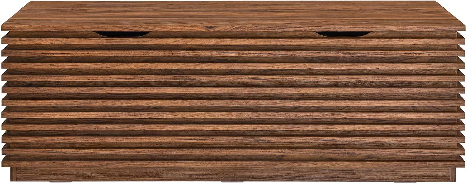 Modway Render 47' Wood Grain Storage Bench in Walnut