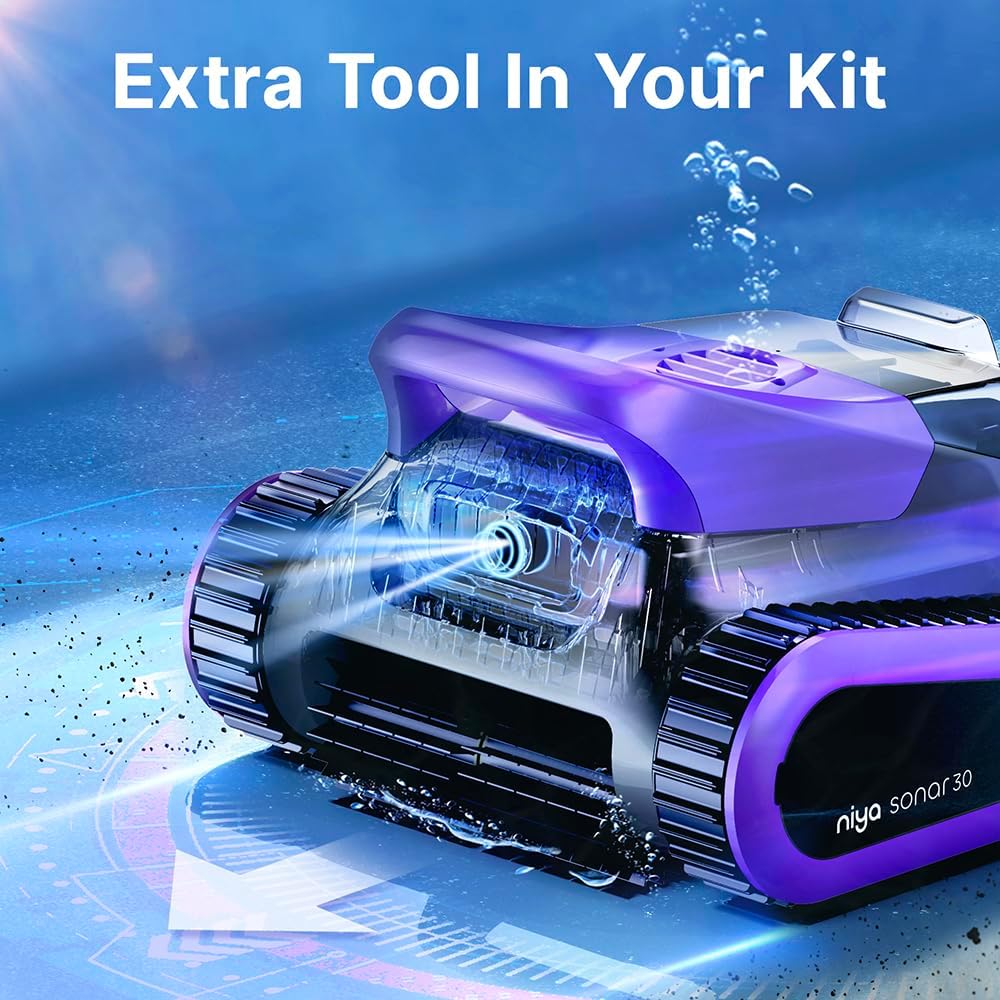 Niya Sonar 30 Cordless Robotic Pool Cleaner from The Creators of Dolphin, up to 33 FT in Pool Length, Wall Climbing, Sonar-Powered Navigation