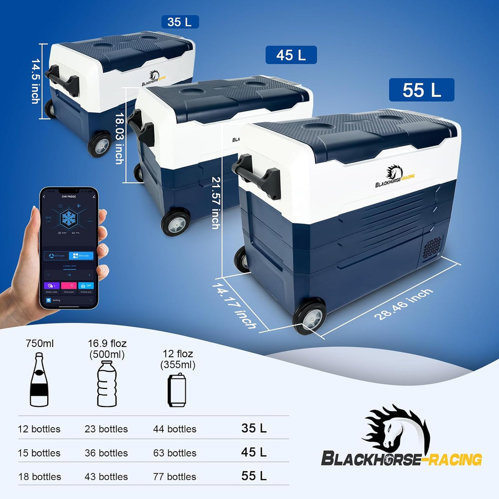 12 Volt Car Refrigerator, 37 Quart(35L) Portable Freezer Car Fridge Large Zone WIFI APP Control, -4℉-68℉ Electric Compressor Cooler 12/24V DC and 100-240V for Outdoor, Camping, Travel, RV, Truck, Home