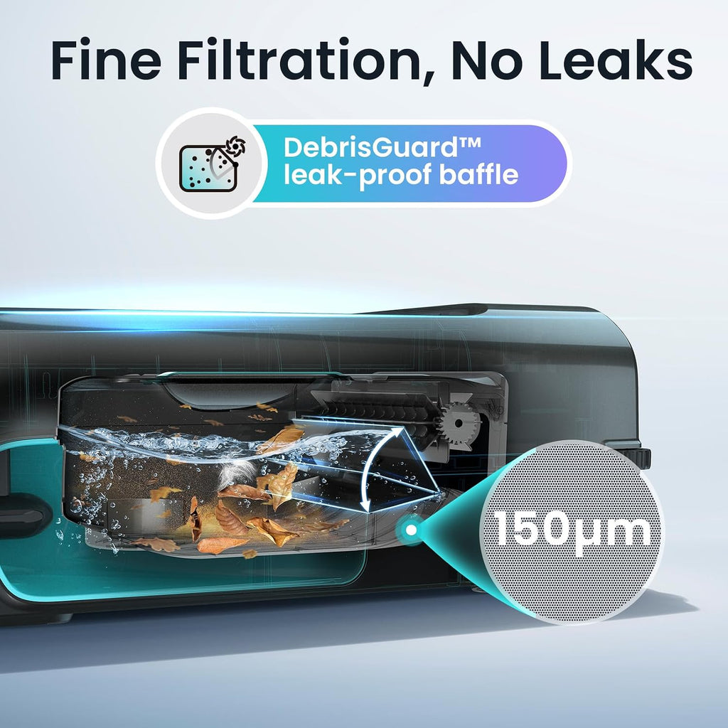 AIPER EcoSurfer S2 Solar Powered Pool Surface Skimmer Robot with APP Support, 24/7 Continuous Cleaning, Dual Charging Modes, Smart Obstacle Avoidance, 150-um Filtration, OTA Upgrade, Blue