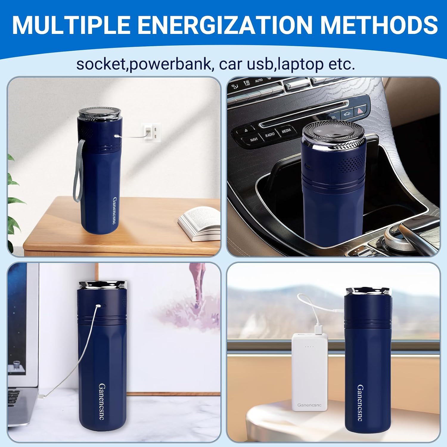 Electric Insulin Cooler Travel Case ，USB Type-C Smart Cooling, 20000mAh Power Bank ，Large Capacity Medication Cooler，Medical Cooler for Travel （Blue,inclued 20000mAh Power Bank ）