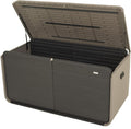 CHUNLY 160 Gallon Plastic Deck Box, Large Patio Storage Box with Lock, Wheels & Waterproof Lid for Outdoor Cushions, Garden and Pool Supplies (Gray)