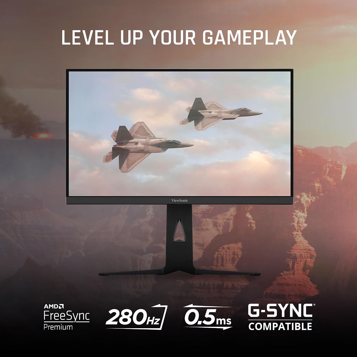ViewSonic XG2536 25 Inch 1080p Gaming Monitor, IPS with 280Hz and 0.5ms for Elite Gaming Performance, FreeSync Premium and G-Sync Compatible, Advanced Ergonomics, 65W USB-C, HDMI, and DisplayPort