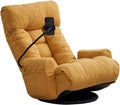 Swivel Lazy Floor Chair, Adjustable Reclining Floor Lounger with Head & Back Support and Phone Holder, Comfy Tatami Sofa Seat for Adults Bedroom & Gaming