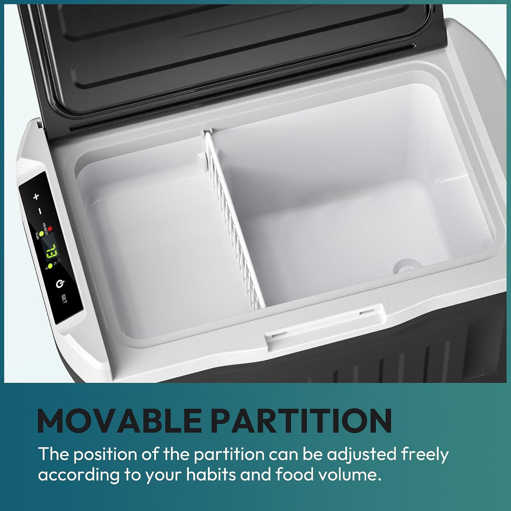 EUHOMY 12 Volt Refrigerator, 32QT(30L) 12V Cooler, Compressor Electric Cooler -4℉~68℉, 12V Fridge 12/24V DC 100-240V AC, Portable Freezer for Camping, Travel, Home, Truck