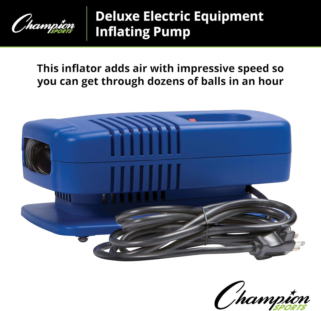 Champion Sports Electric Ball Inflator – Quiet High-PSI Air Compressor & Ball Pump for Sports Balls, 110–120V AC