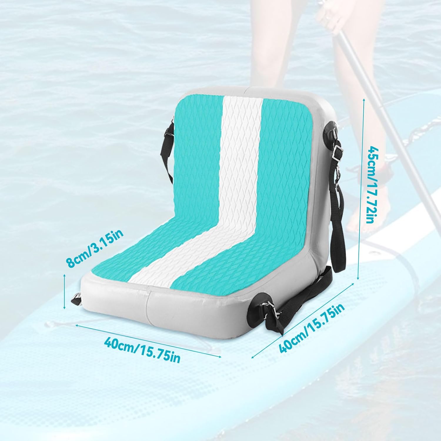 Inflatable Kayak Seat with Back Support, Inflatable Additional Paddle Board Seat for Inflatable Boards, Canoe Seat, Boat Seat, SUP Seat, Supportive Kayak Seats, 2 Pack