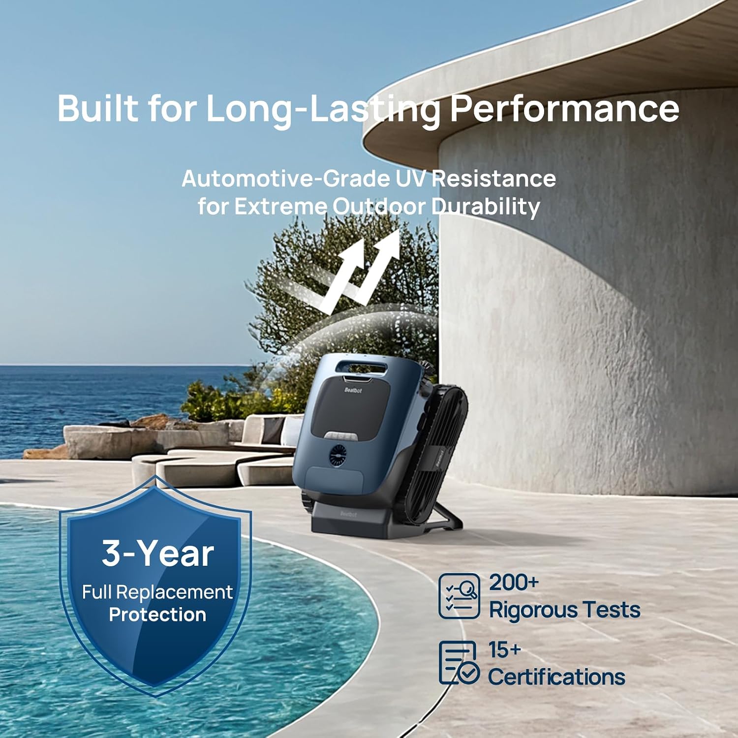 Beatbot AquaSense 2 Ultra Cordless Robotic Pool Cleaner for Complex Pools, Mapping with AI Camera, 5-in-1 Cleaning, Smart Surface Parking, Skimmer with APP Control, Water Clarification – Abyssal Blue