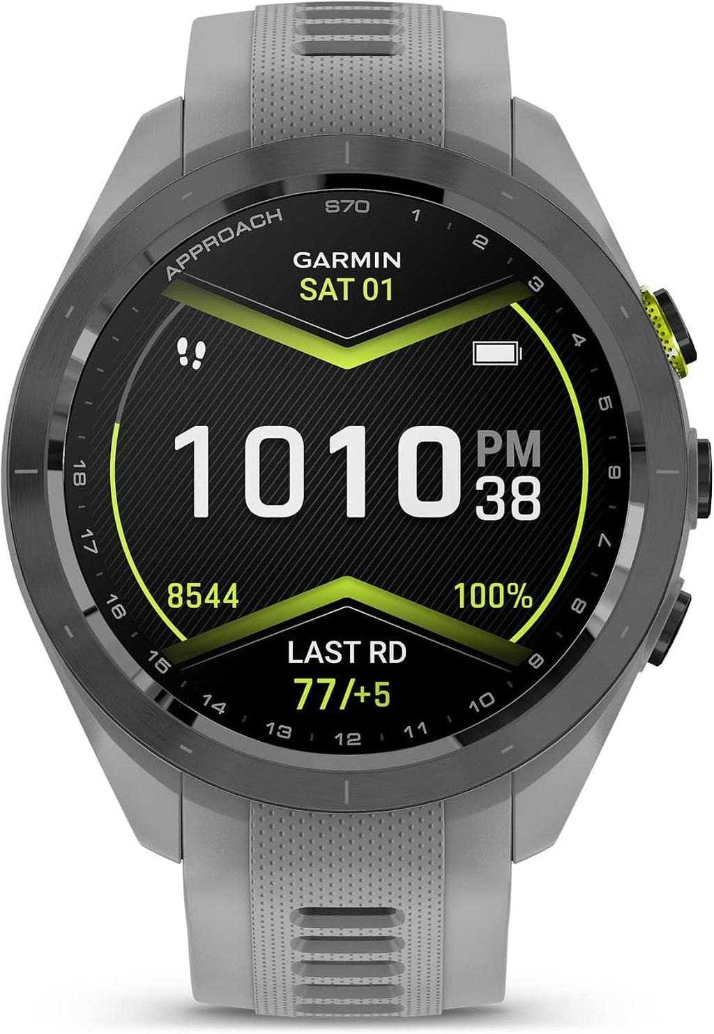 Garmin Approach S70 Golf Smartwatch | Full-Color CourseView Maps AMOLED Display | Advanced Shot Execution & Putt Alignment | Immersive Golfing Experience w/Signature Stand Power Bundle