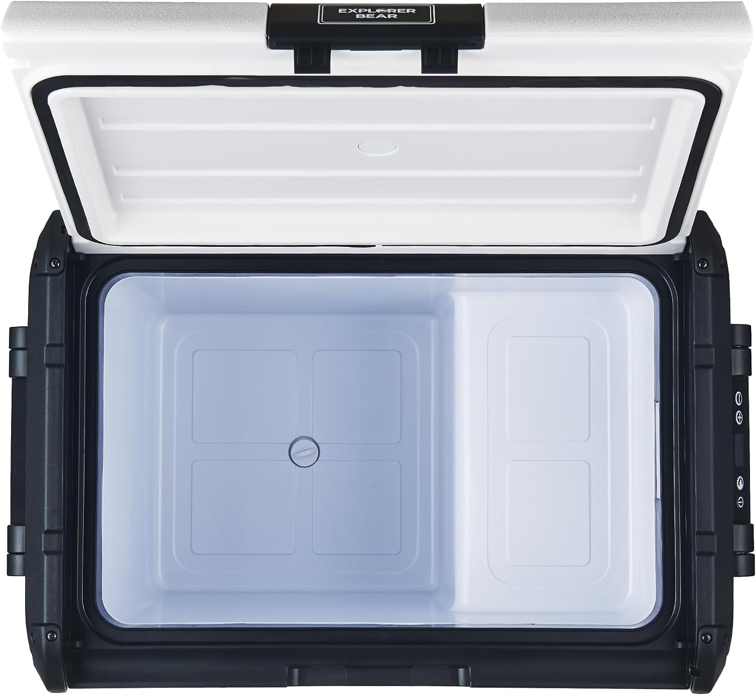Explorer Bear Urban Series 48QT/45L 12V/24V Portable Battery Powered Electric Cooler Fridge Freezer Powered by LG Compressor (Battery Not Included)