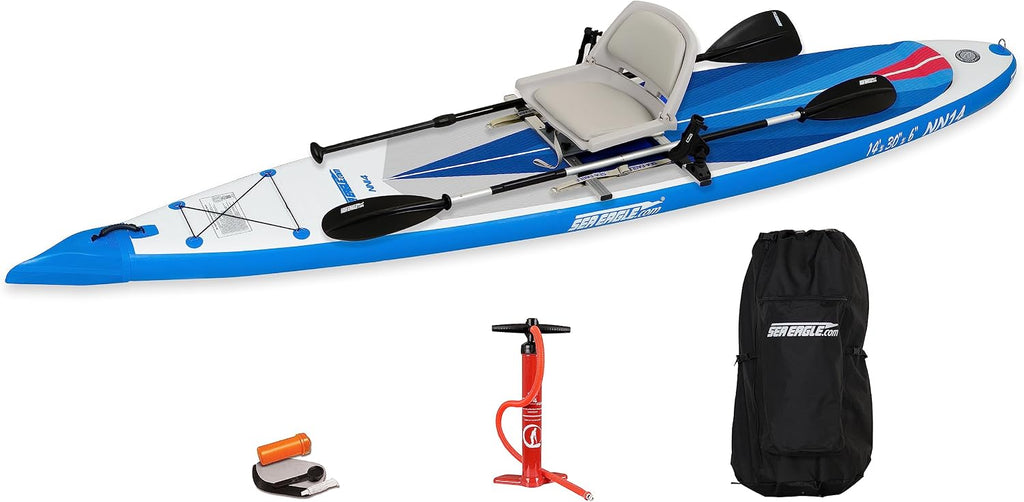 Sea Eagle NeedleNose 14' Inflatable Lightweight High Pressure Drop Stitch Stand Up Paddle Board SUP, Patented Wave Piercing Bow