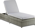Elle Decor Vallauris Patio Outdoor Furniture Collection, Premium All Weather Wicker, Storage Chaise Lounge, Gray
