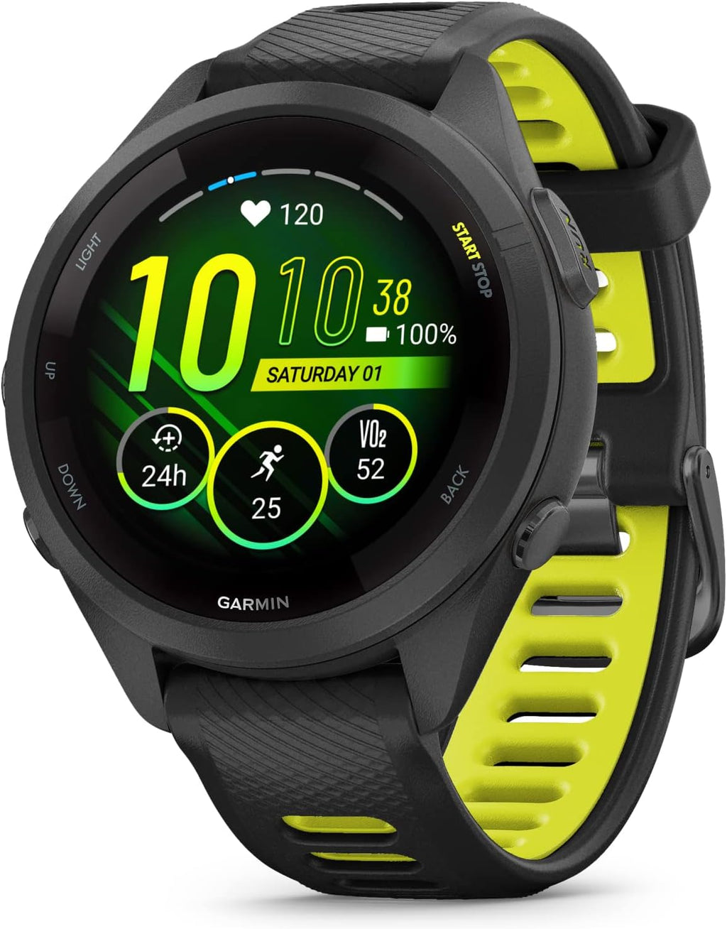 Garmin Forerunner 265S Music GPS Running 42 mm Smartwatch, Black with AMOLED 1.1in Touchscreen Display Black Earbuds Bundle, Black +Blk EarBuds